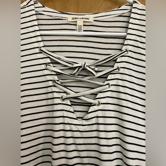 Billabong Long Ago Lace Up Modal T Shirt Dress L - Picture 4 of 7